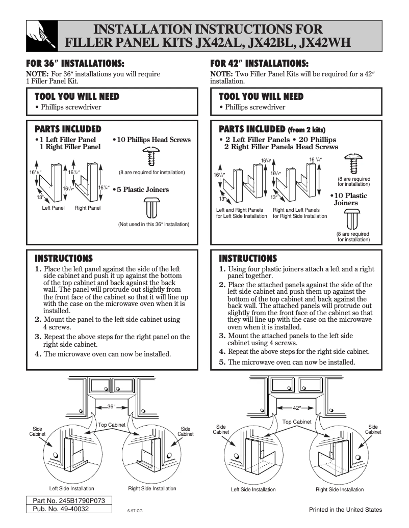 Imagen de la primera página del manual del dispositivo JX42WH