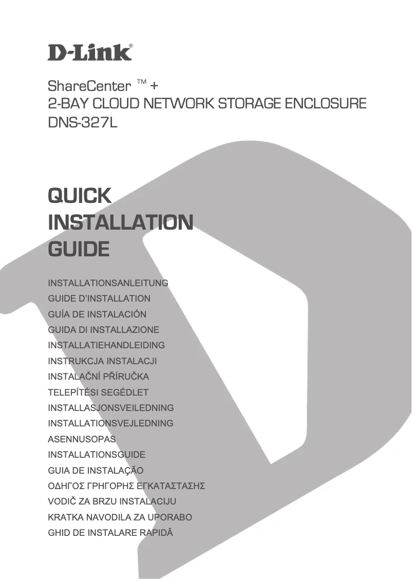 Page 1 de la notice Guide d'installation D-Link DNS-327L