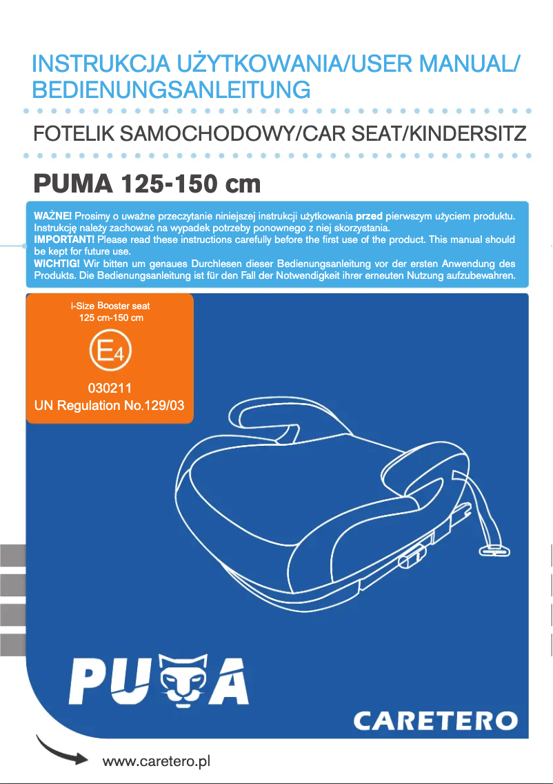 Página 1 del manual Manual de usuario Caretero Puma i-Size