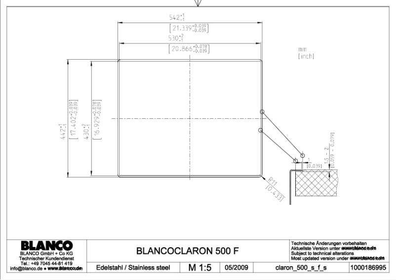 Page n°1 - Manuel utilisateur BLANCO CLARON 500-IF/N