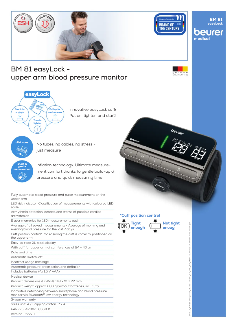 Image de la première page du manuel de l'appareil BM 81 easyLock