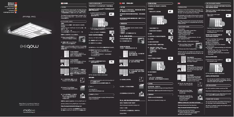 Page n°1 - Manuel utilisateur Mobee Magic Numpad
