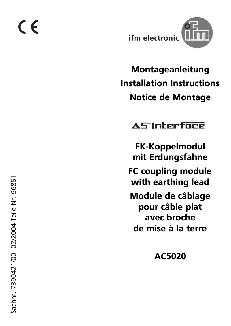 Page n°1 - Manuel utilisateur IFM AC5020