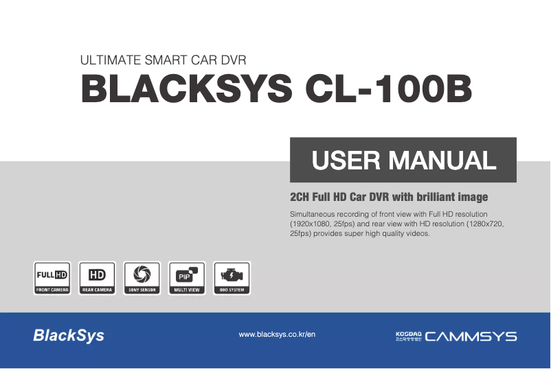 Page n°1 - Manuel utilisateur Cammsys Blacksys CL-100B