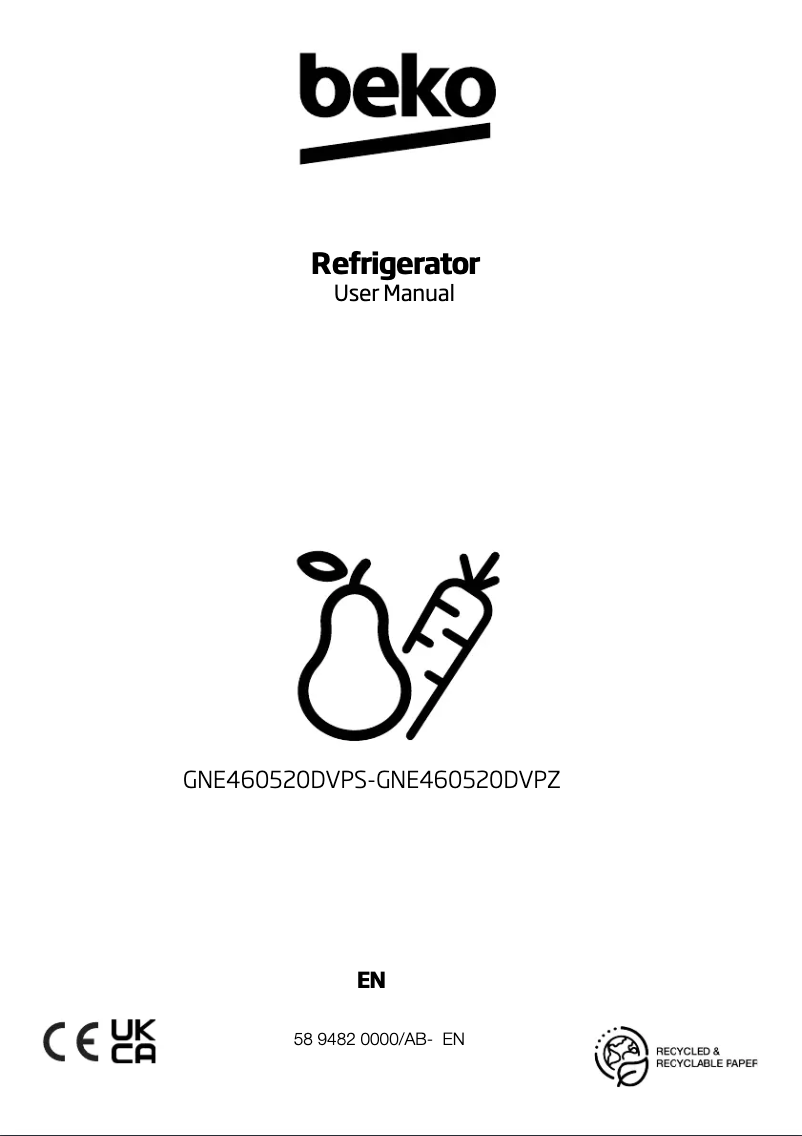 Image de la première page du manuel de l'appareil GNE460520DVPZ