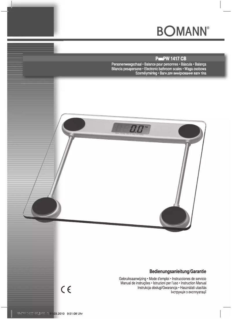 Page n°1 - Manuel utilisateur Bomann PW 1417 CB