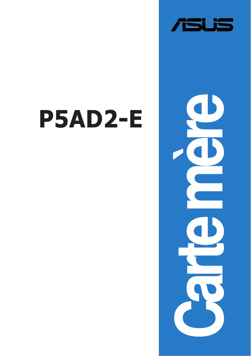 Page 1 de la notice Manuel utilisateur Asus P5AD2-E