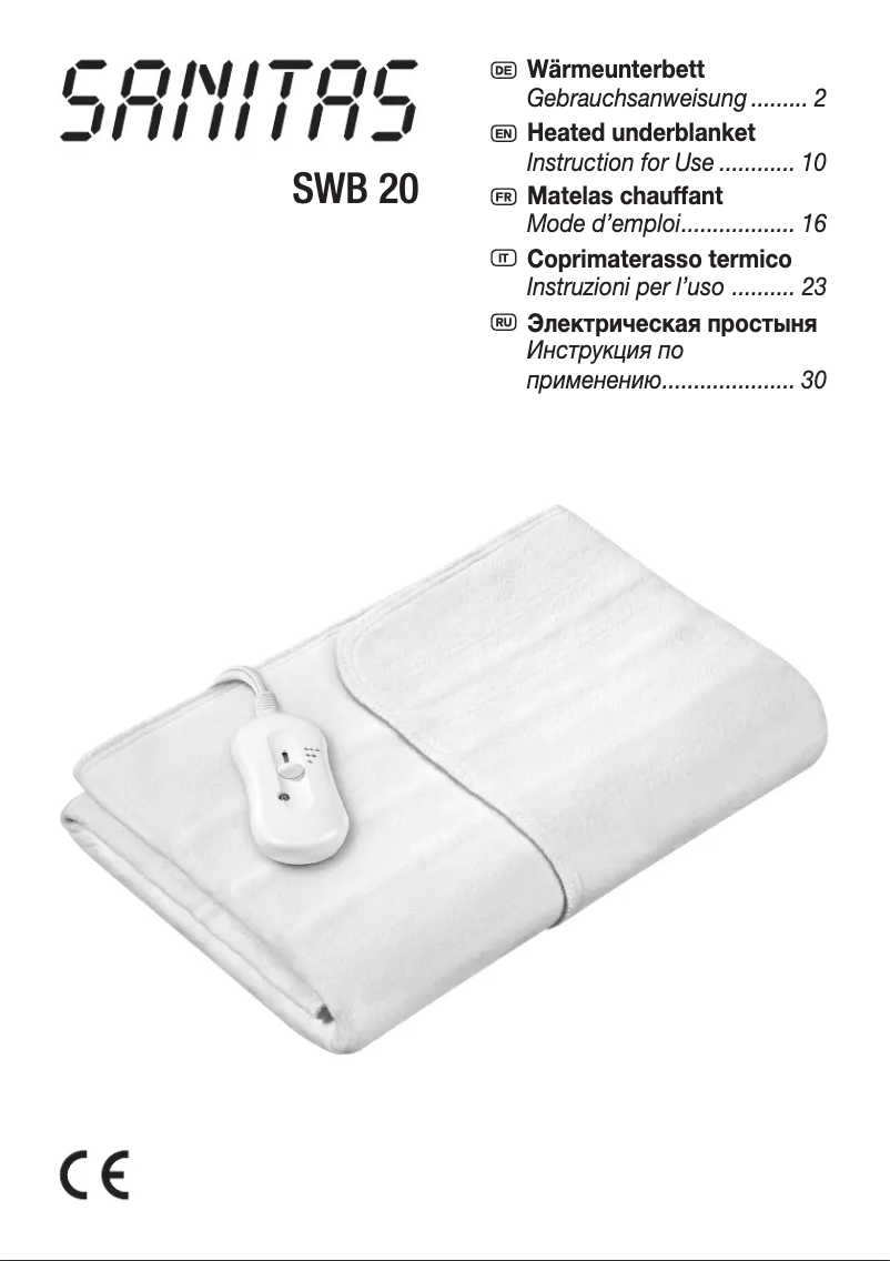 Page 1 de la notice Manuel utilisateur Sanitas SWB 20