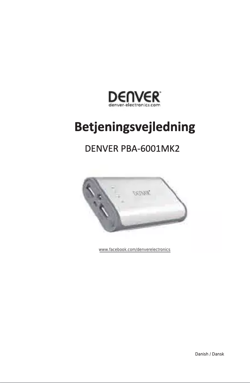 Page n°1 - Manuel utilisateur Denver PBA-6001MK2