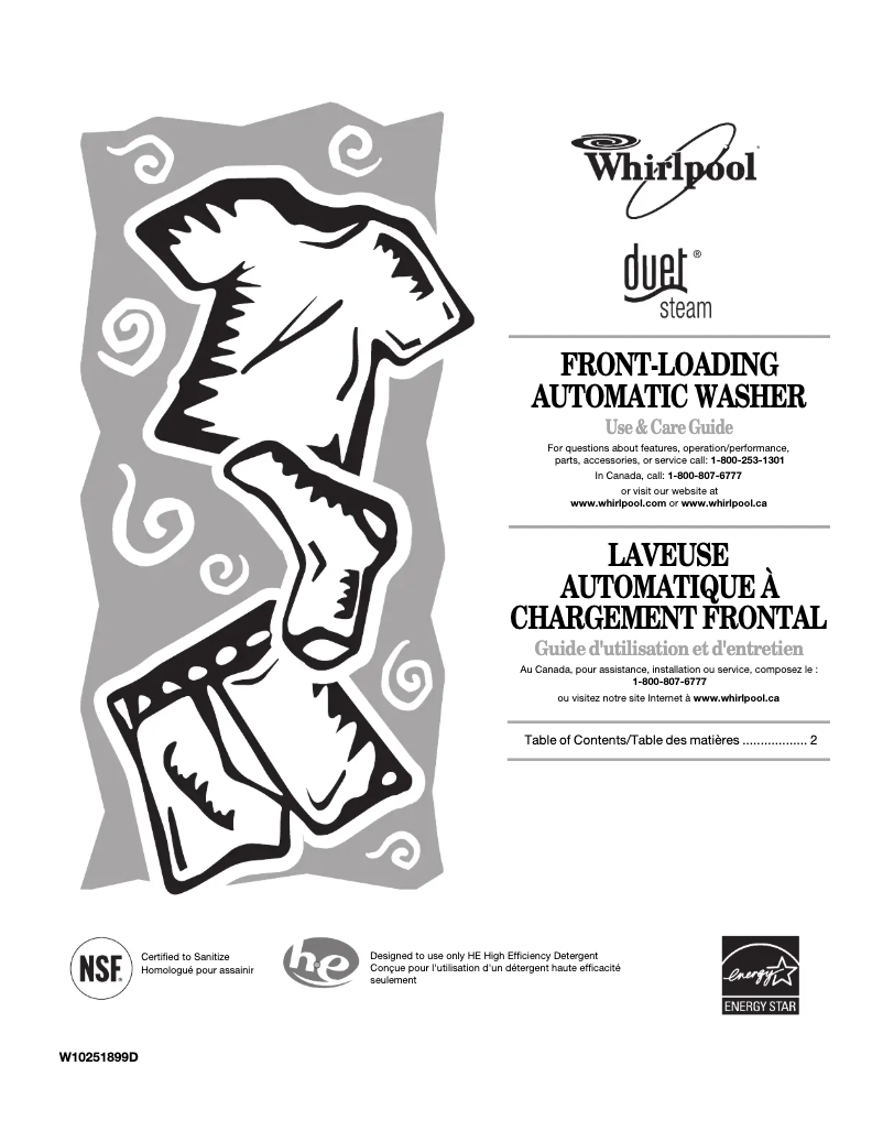 Image de la première page du manuel de l'appareil WFW9550WL