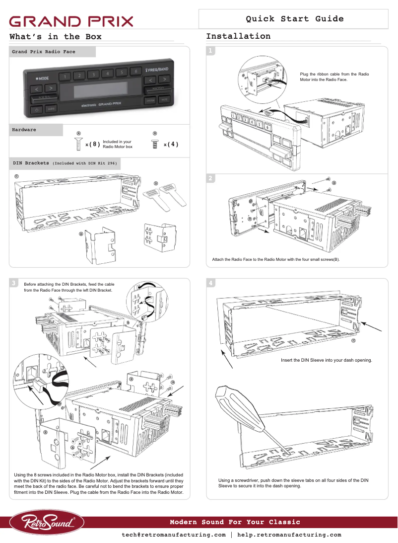 Page n°1 - Manuel utilisateur RetroSound Grand Prix