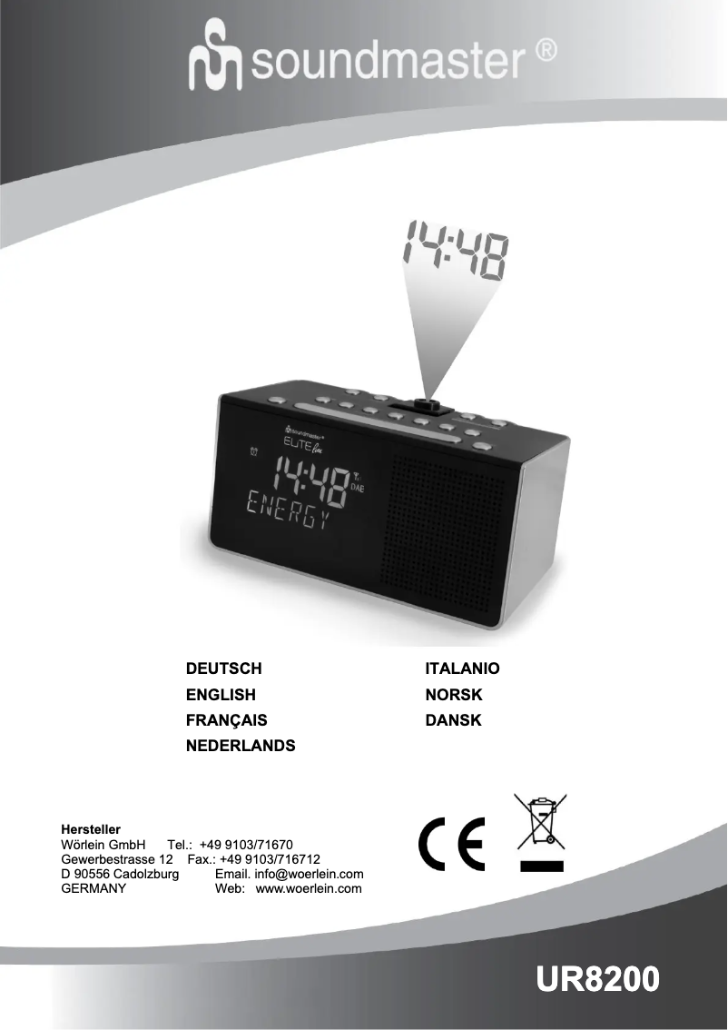 Page 1 de la notice Manuel utilisateur Soundmaster UR8200