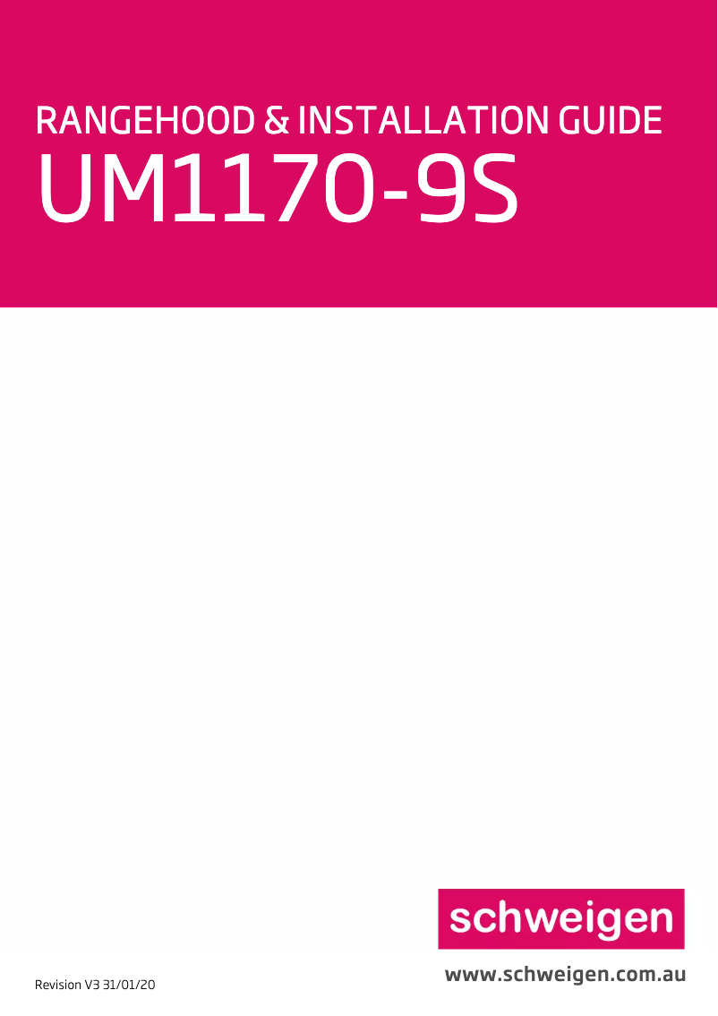 Page 1 de la notice Manuel utilisateur Schweigen UM1170-9S