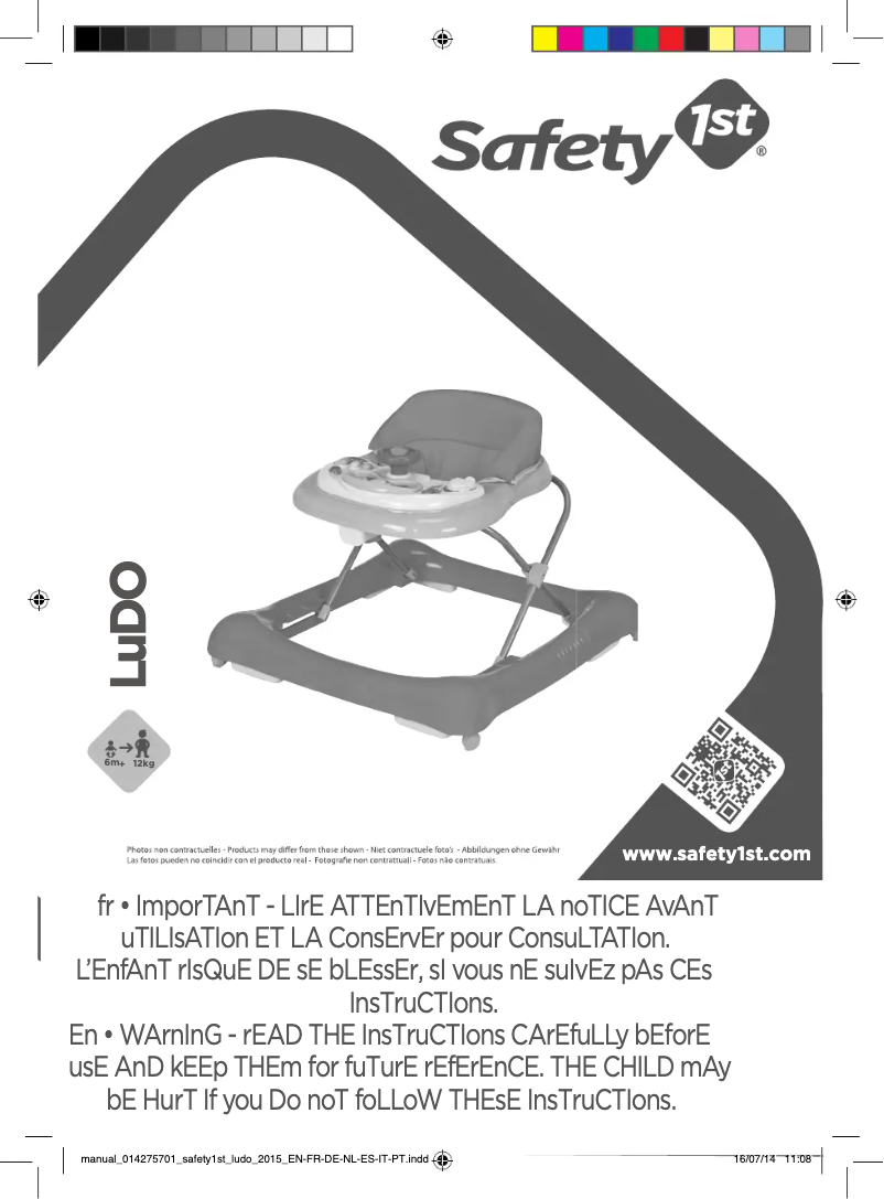 Page 1 de la notice Manuel utilisateur Safety 1st Ludo