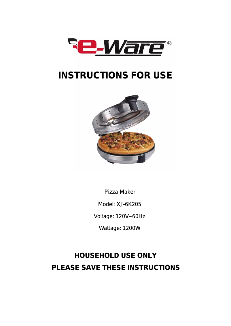 Page 1 de la notice Manuel utilisateur E-Ware XJ-6K205