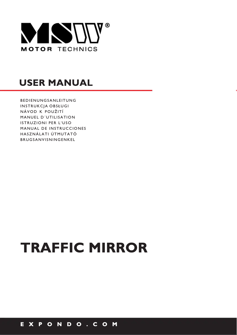 Page 1 de la notice Manuel utilisateur MSW MSW-TM01