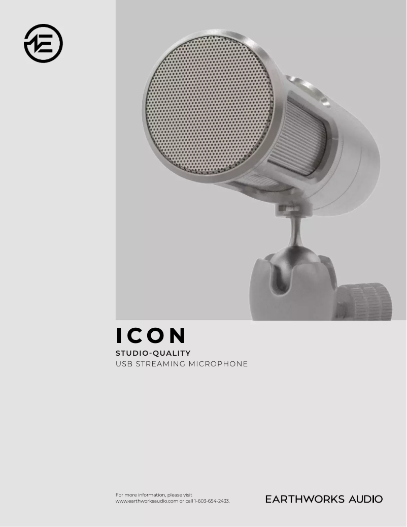 Page n°1 - Manuel utilisateur Earthworks Icon