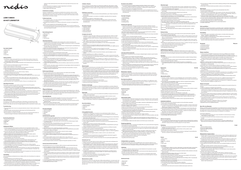 Page n°1 - Manuel utilisateur Nedis LAMI110BKA4