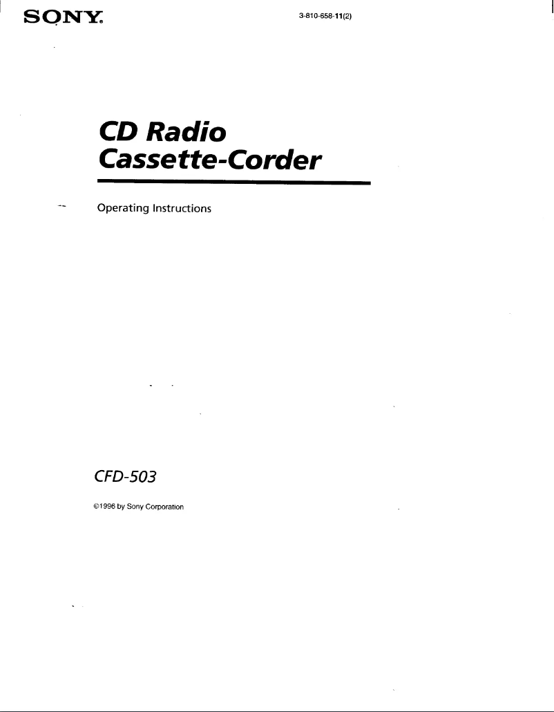 Página 1 del manual Manual de usuario Sony CFD-503