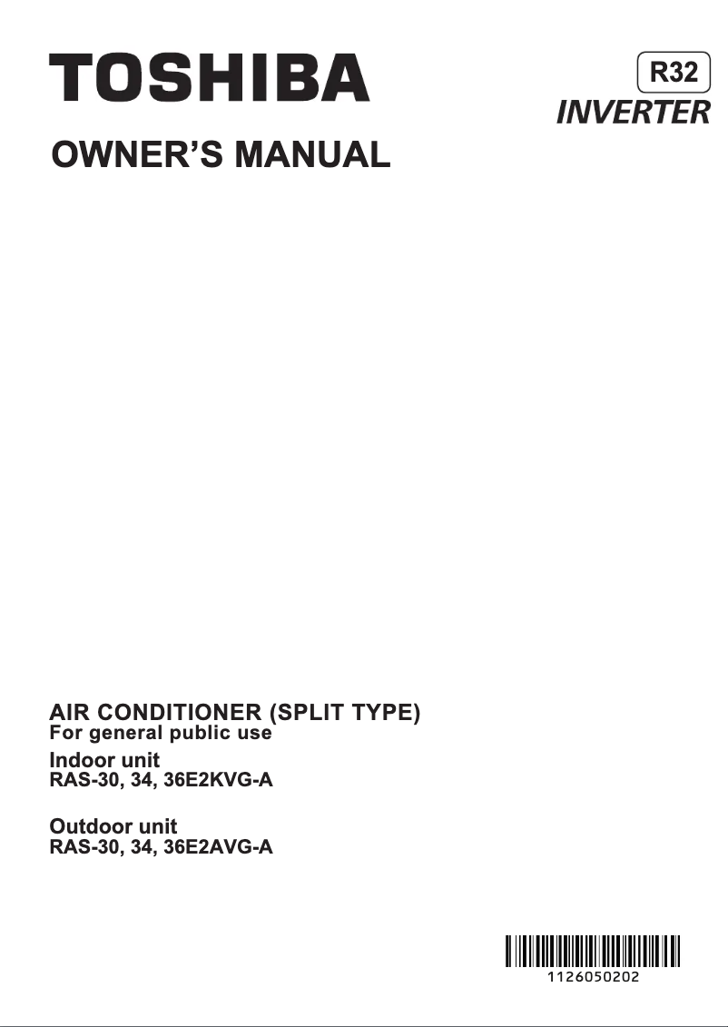 Imagen de la primera página del manual del dispositivo RAS-30E2KVG-A