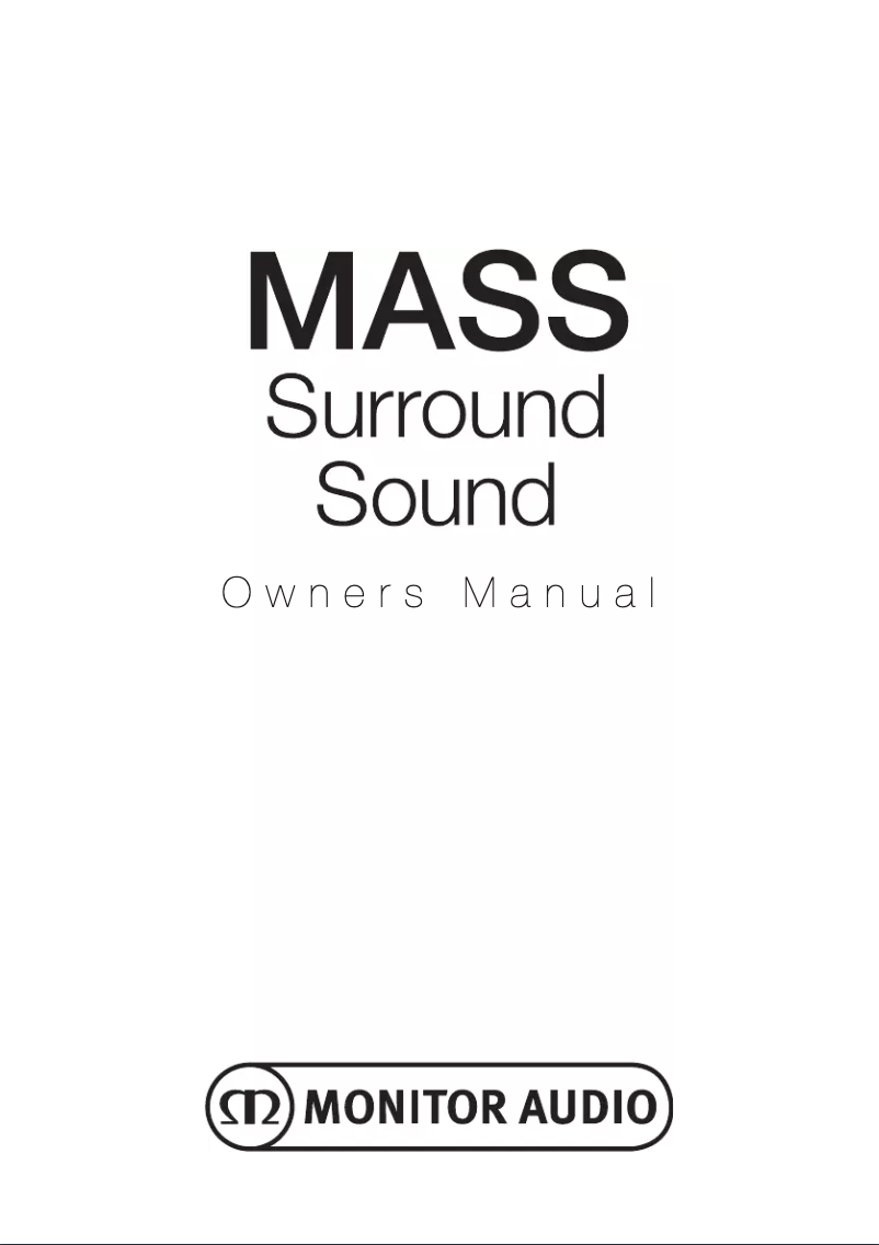 Page 1 de la notice Manuel utilisateur Monitor Audio MASS