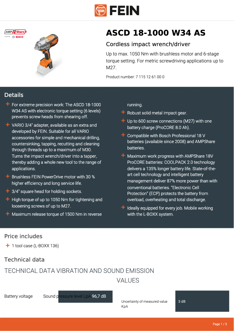 Image de la première page du manuel de l'appareil ASCD 18-1000 W34