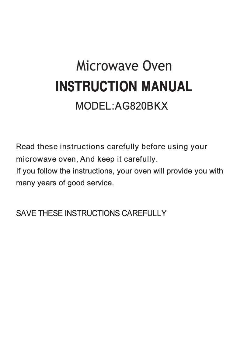 Page 1 de la notice Manuel utilisateur SVAN SVMW820EIA