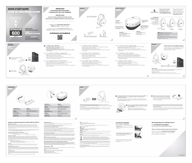 Page 1 de la notice Manuel utilisateur Turtle Beach Stealth 600 Gen 2