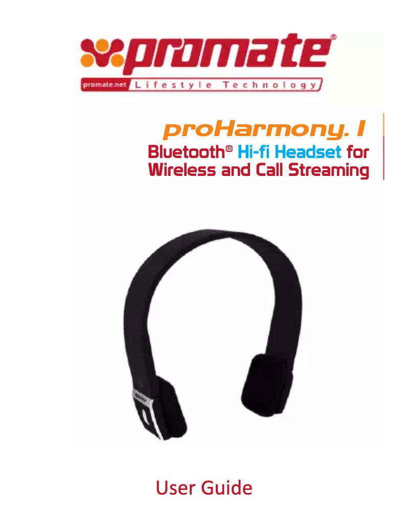 Page n°1 - Manuel utilisateur Promate proHarmony.1