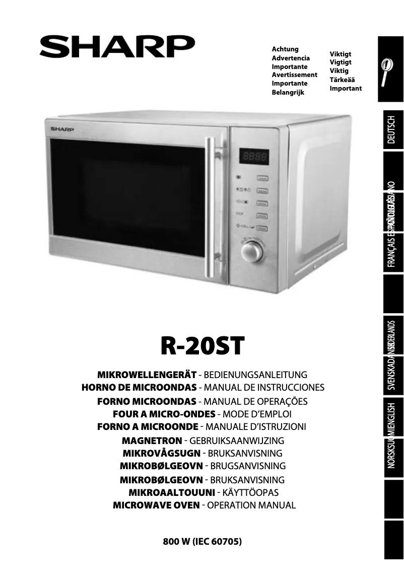 Page 1 de la notice Manuel utilisateur Sharp R-20ST
