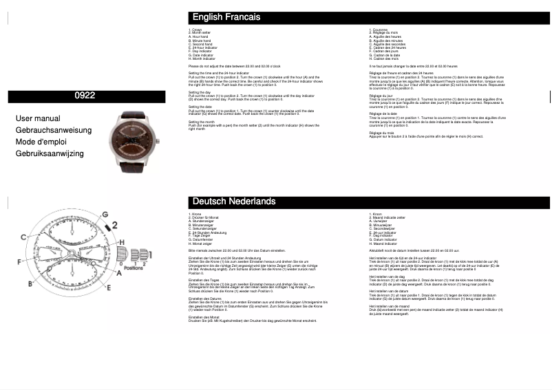 Page n°1 - Manuel utilisateur Davis 0922