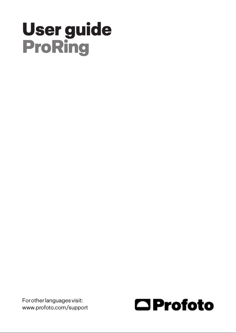 Page 1 de la notice Manuel utilisateur Profoto ProRing
