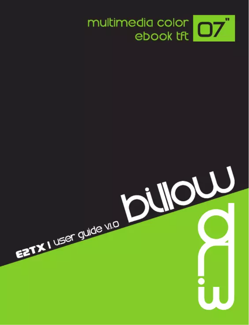 Page 1 de la notice Manuel utilisateur Billow E2TB