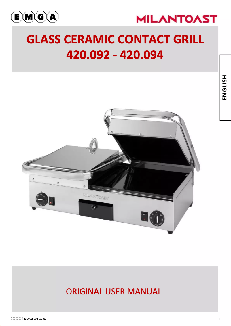 Page 1 de la notice Manuel utilisateur MilanToast 420092