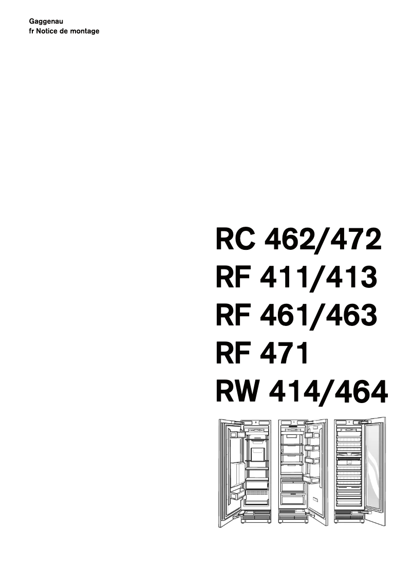 Image de la première page du manuel de l'appareil RF413301