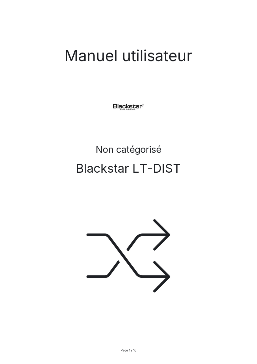 Page n°1 - Manuel utilisateur Blackstar LT-DIST