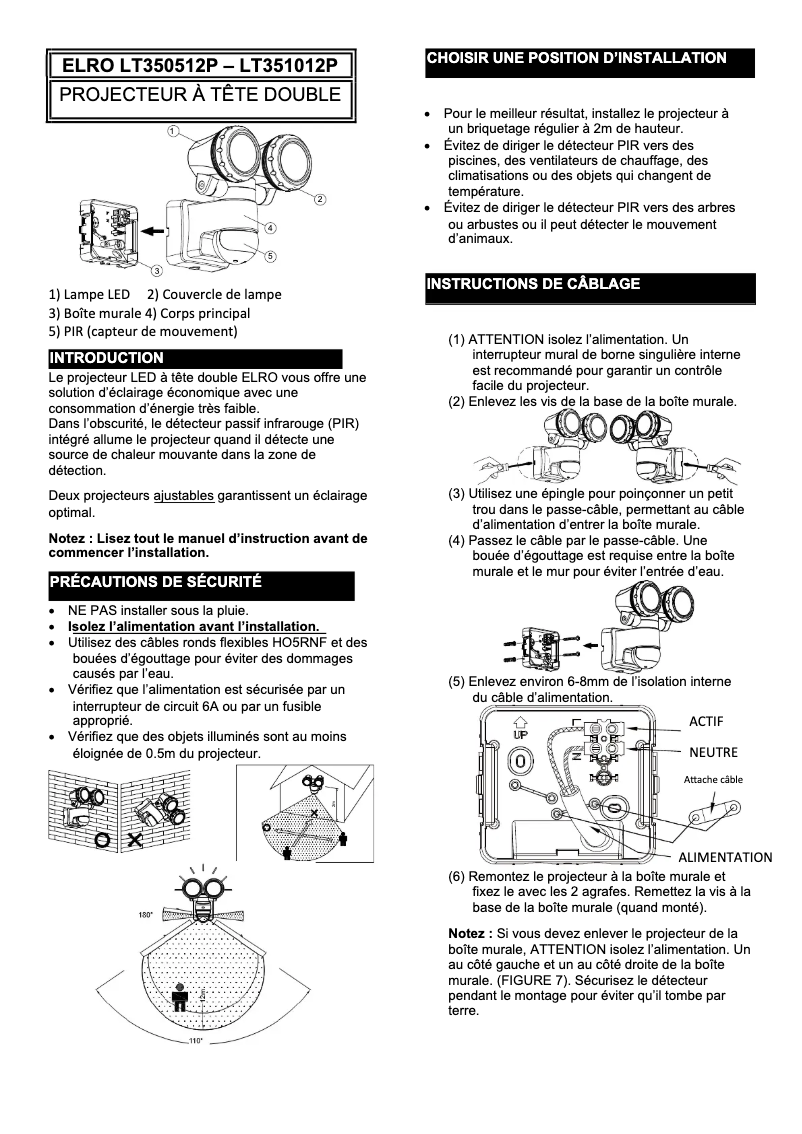 First page image of the manual for LT351012P