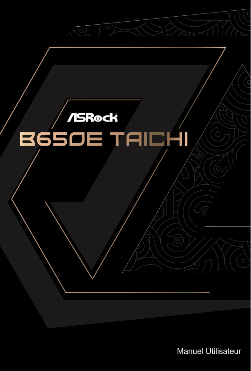 Page 1 de la notice Manuel utilisateur Asrock B650E Taichi