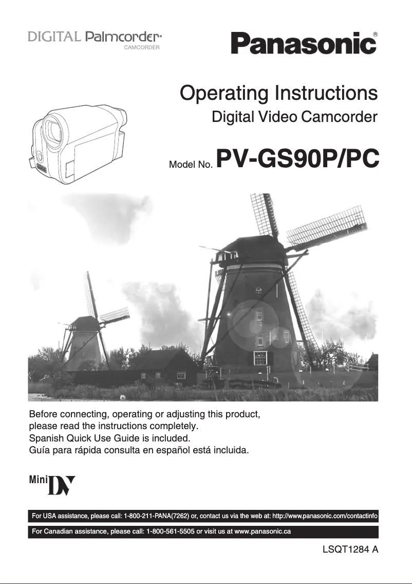 Page n°1 - Manuel utilisateur Panasonic PV-GS90P