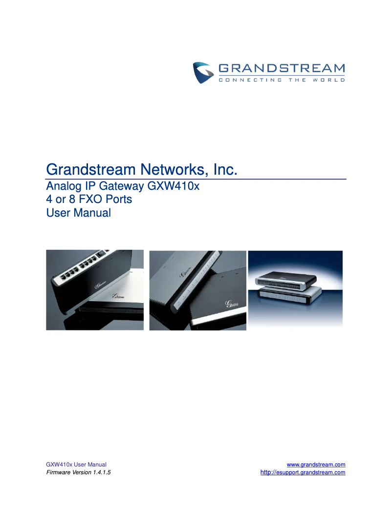 Page n°1 - Manuel utilisateur Grandstream GXW4108