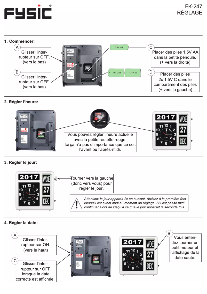 Page 1 de la notice Manuel utilisateur Fysic FK-247