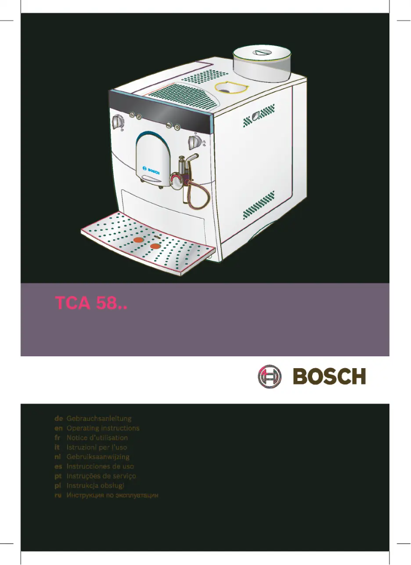 Page n°1 - Manuel utilisateur Bosch Benvenuto Classic TCA5809