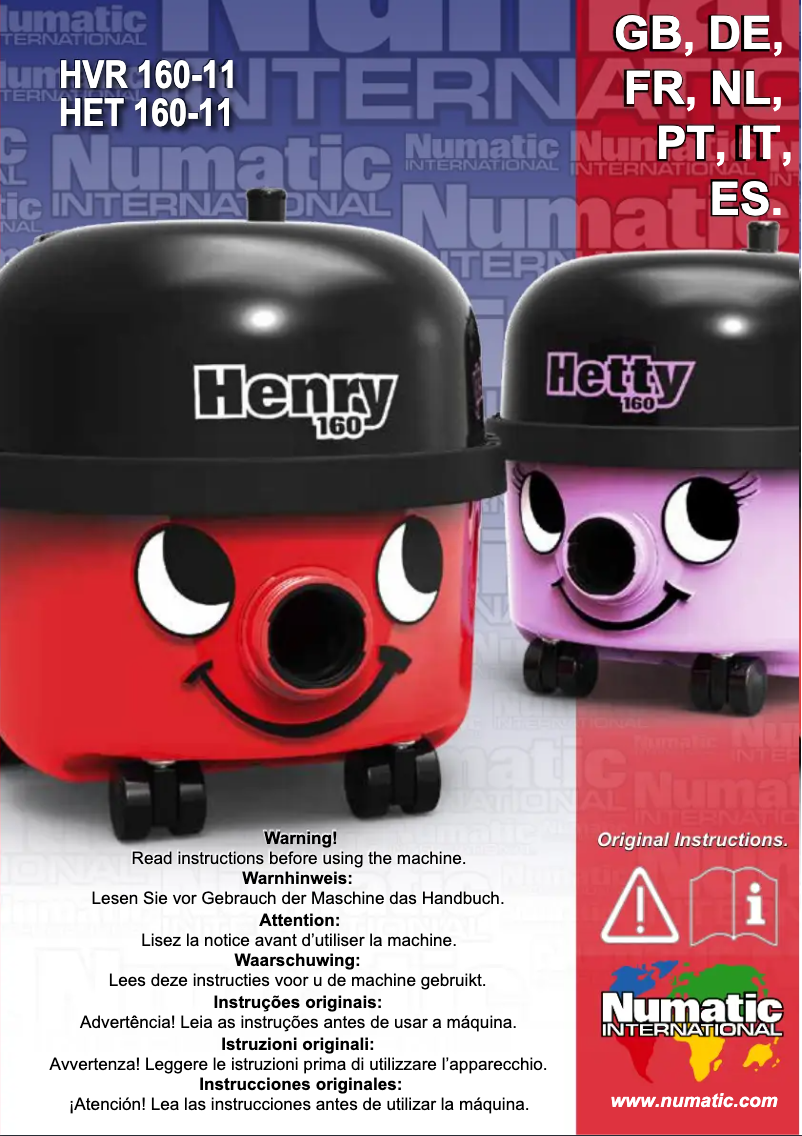 Page 1 de la notice Manuel utilisateur Numatic Hetty Compact