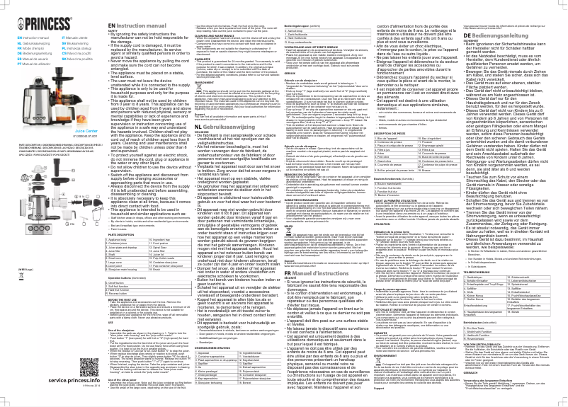 Page n°1 - Manuel utilisateur Princess 202042