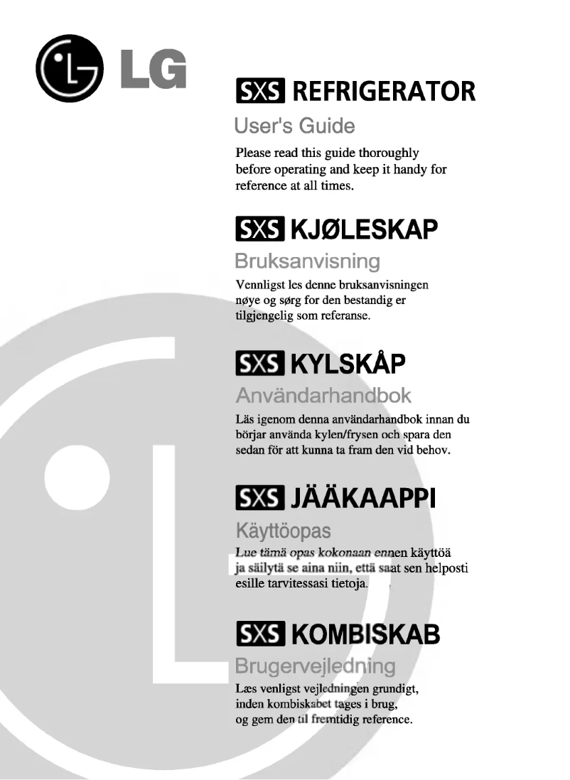 Page n°1 - Manuel utilisateur LG GR-P217PIBA