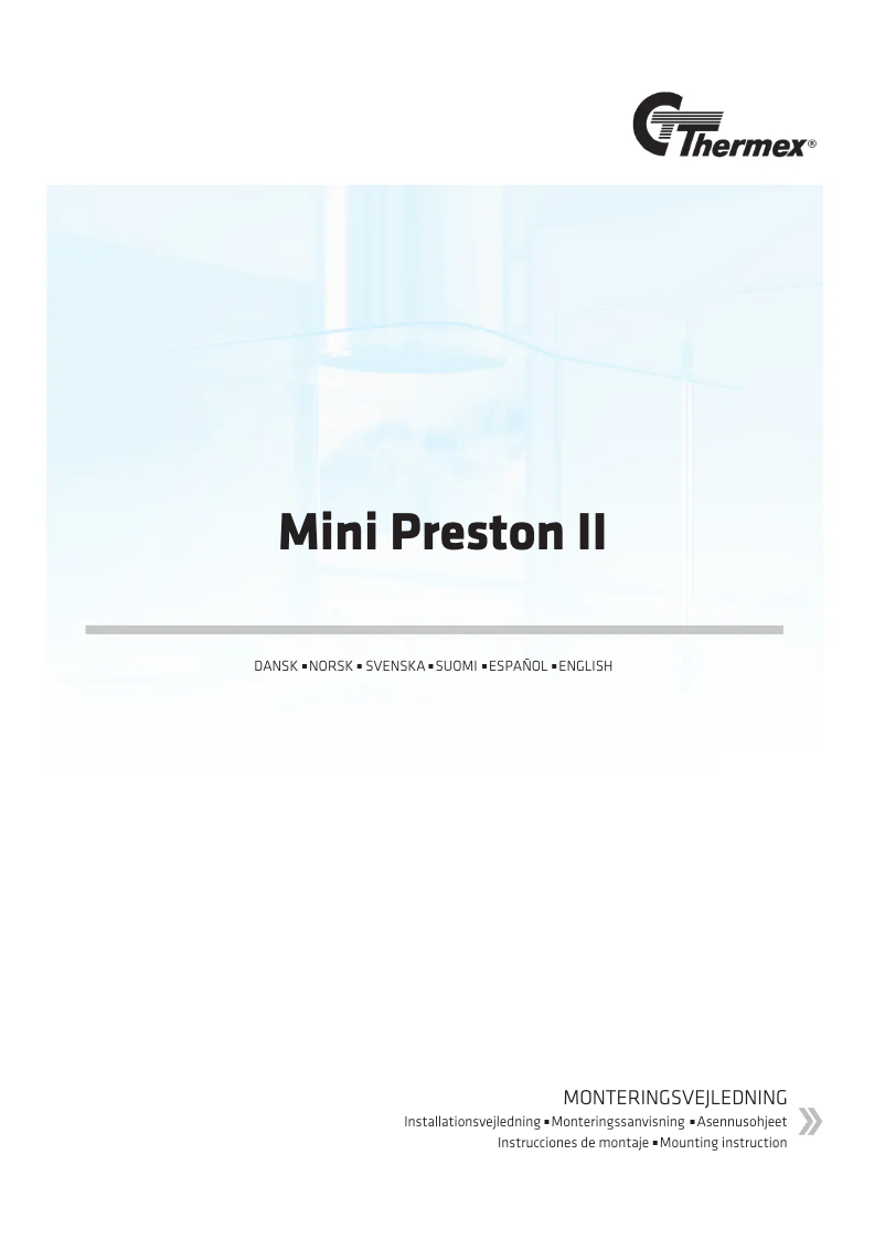 Page n°1 - Manuel utilisateur Thermex Mini Preston II