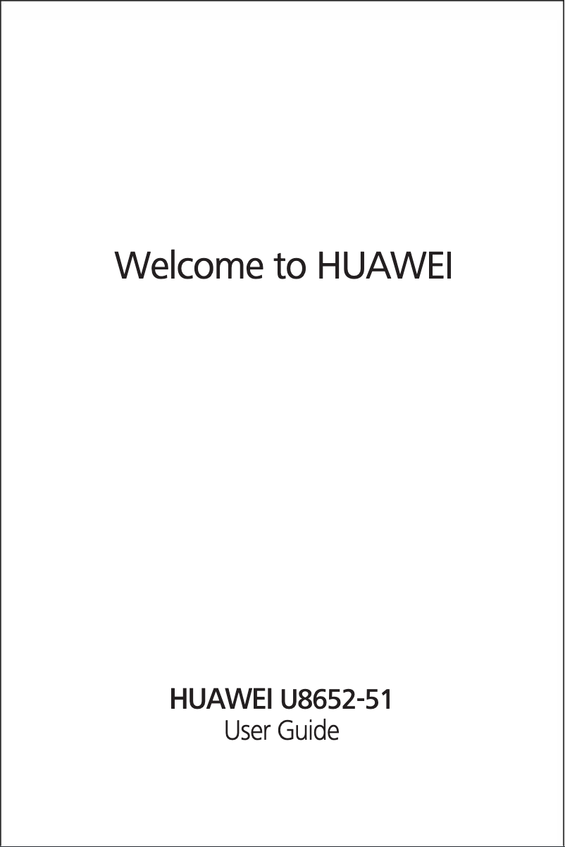 Page 1 de la notice Manuel utilisateur Huawei U8652