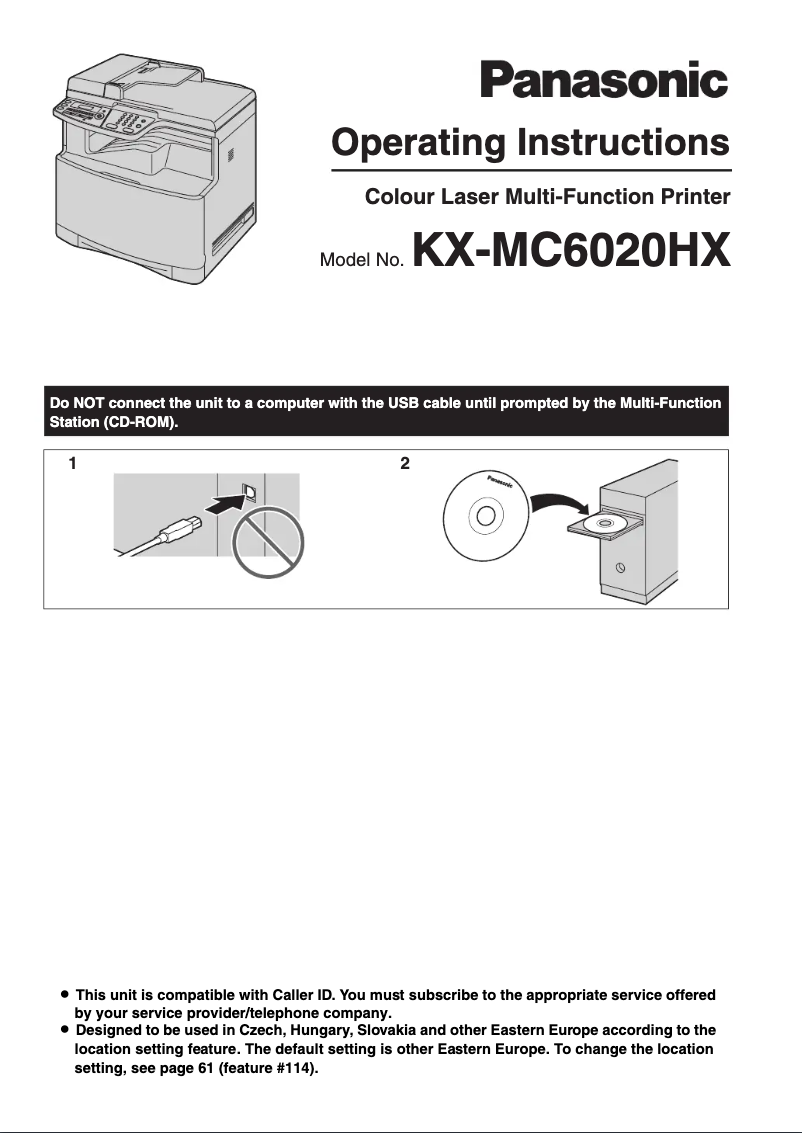 Page 1 de la notice Manuel utilisateur Panasonic KX-MC6020HX