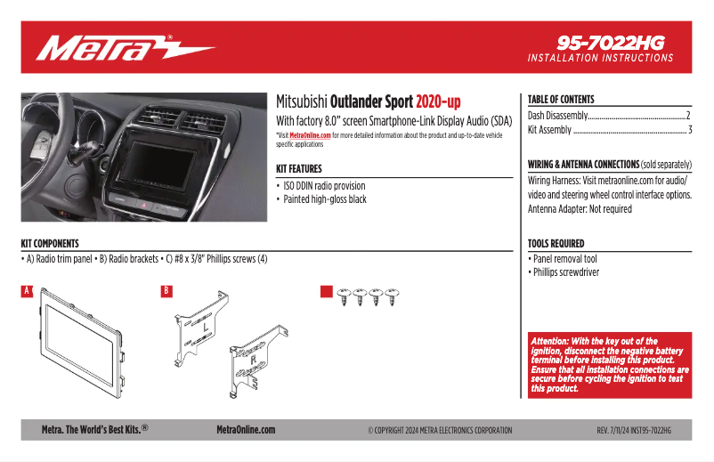 Página 1 del manual Manual de usuario Metra 95-7022HG