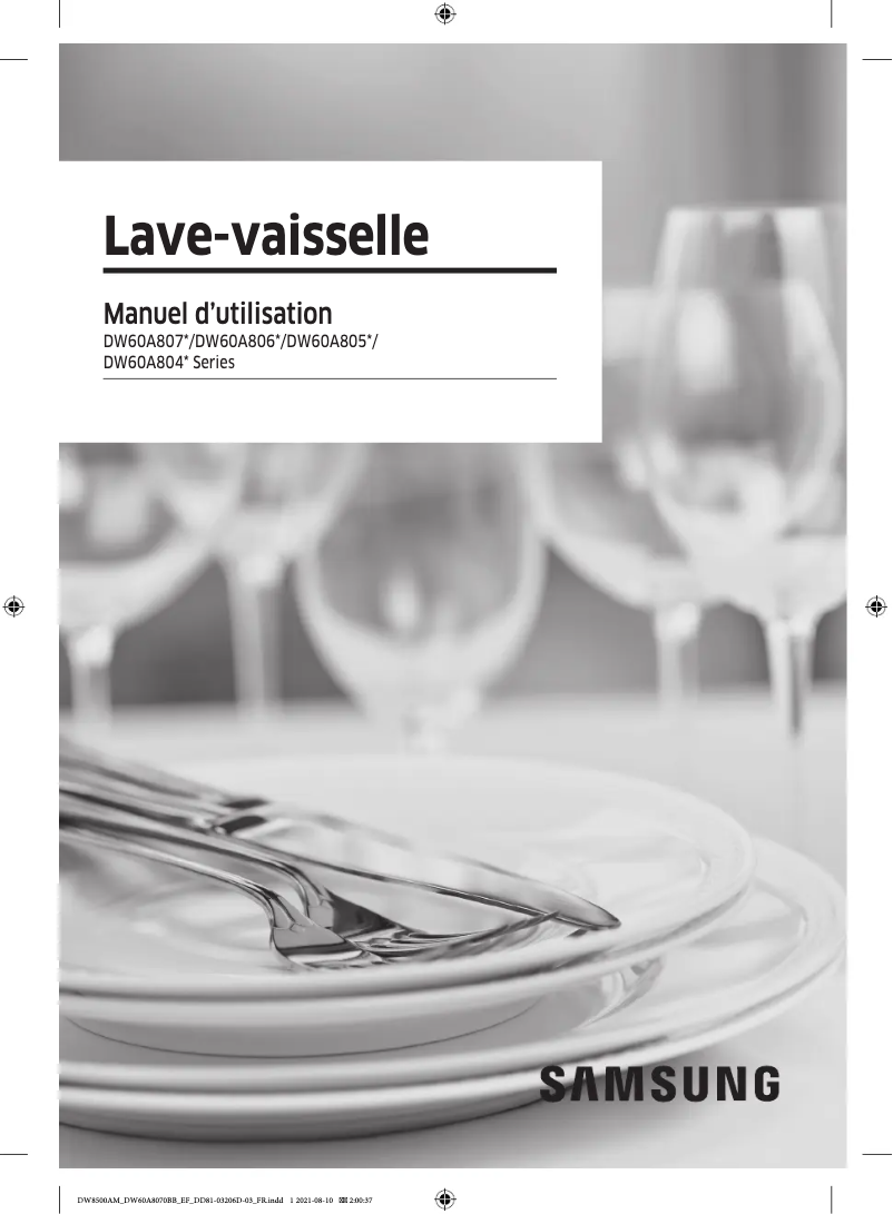 Page n°1 - Manuel utilisateur Samsung DW60A8050FG